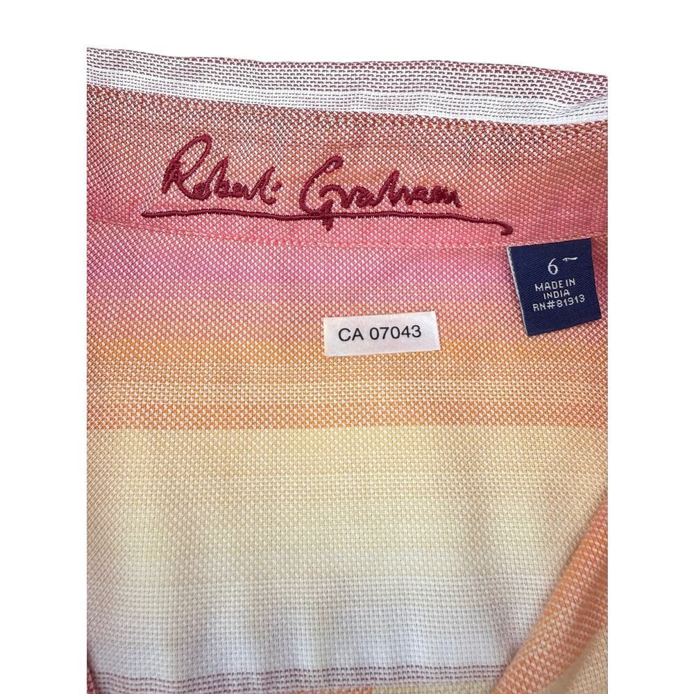 ROBERT GRAHAM Striped Multicolor Shirt Size 6 - Picture 3 of 5